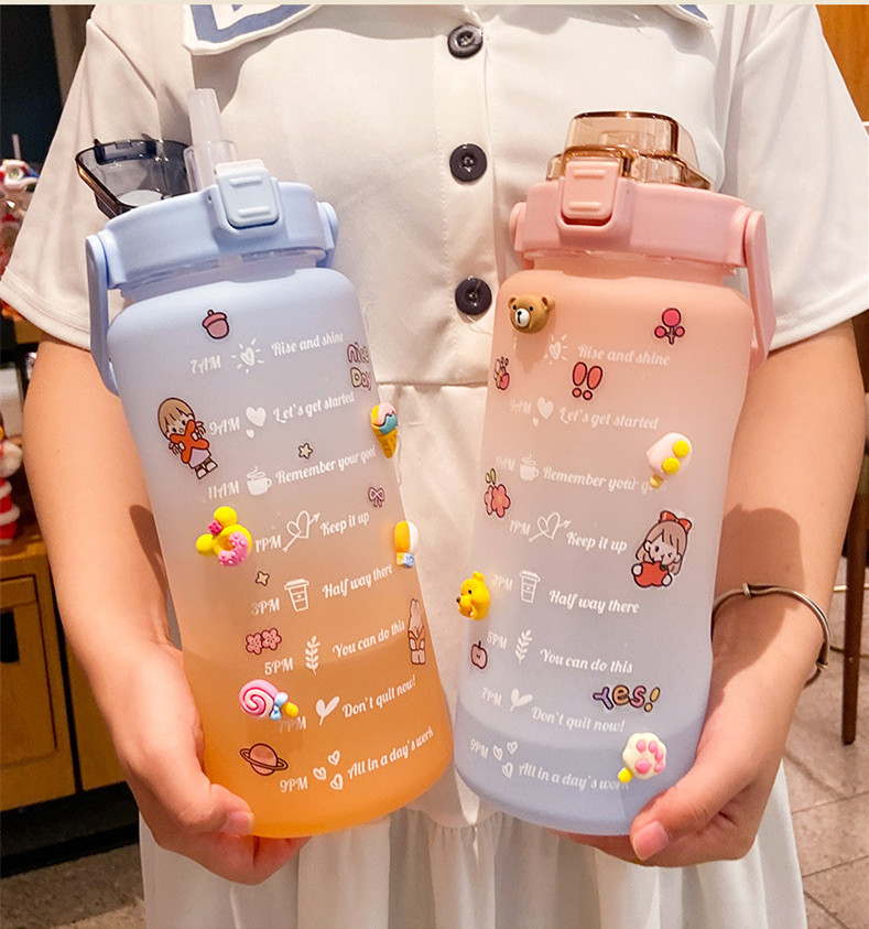 Big Water Bottle Summer Portable Big Water Cup 2 Liters Capacity Cup Plastic - Image 6