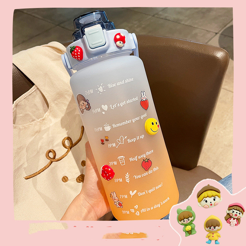 Big Water Bottle Summer Portable Big Water Cup 2 Liters Capacity Cup Plastic - Image 5