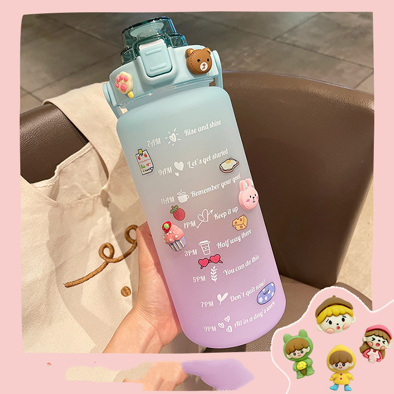 Big Water Bottle Summer Portable Big Water Cup 2 Liters Capacity Cup Plastic - Image 4